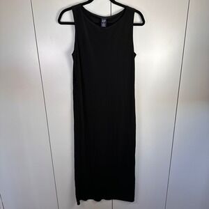 VTG 90s Y2K GAP Womens Med Black Midi Dress Minimalist‎ Chic Classic Whimsygoth